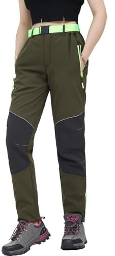 WORK IDEA Damen Outdoor-Hose aus wasserabweisendem Softshell-Material, wärmendem Futter, elastischem Taillenbund für komfortable und Flexible Passform – Ideal für Wandern, und Outdoor-Aktivitäten
