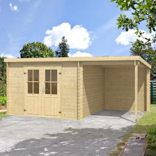 Lasita Maja Gartenhaus Gerätehaus Schuppen Garten Haus Holz Natur Holzhaus I | 5,010 m x 3,190 m x 2,109 m | Lasita Maja Tampa