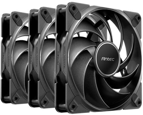 Antec Tranquil 120, 120mm x 25mm Case Fans, PWM Fans, 2000RPM, 59.23CFM, 2.46mmH₂O, 4 Pin PWM Connector, 120mm Fan, Tranquil Series 3 Packs