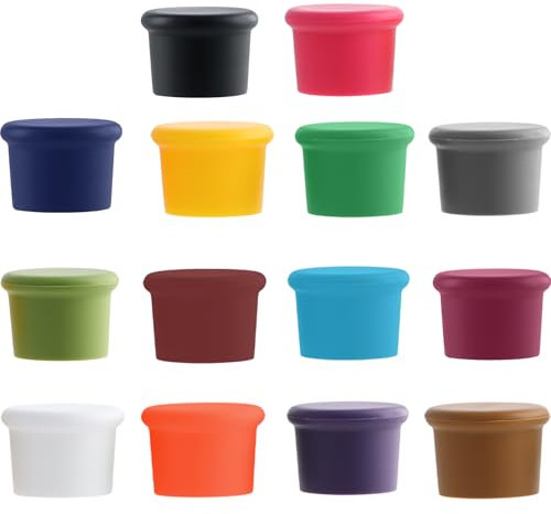 Granvoo 14 Piezas Tapa de Botella de Vino, Tapones de Silicona para Botellas de Vino, Tapones Herméticos para Botellas de Cristal de Agua, Multicolor Tapón para Bebidas Carbonatadas Cerveza Champán