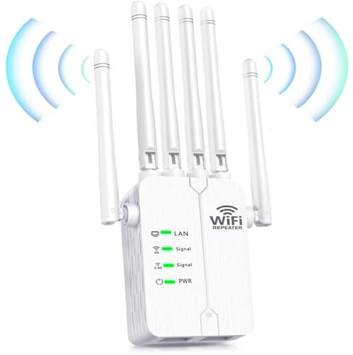 Répéteurwifi puissant, amplificateur de signal wifi domestique, amplificateurwifi, 6 antennes, 2 ports Lan, utilisation domestique/bureautique avec amplificateur de signalwifi compatible