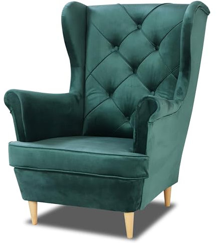 Sessel Wohnzimmer Rio - Komfortabler Lesesessel Bequem - Lesesessel im skandinavischen Stil - Polstersessel im Lounge-Stil mit Holzbeinen - Sessel Schlafzimmer - Loungesessel