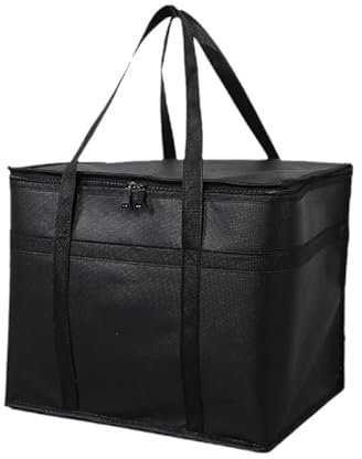 Autoschleifen Hochzeit,Auto Schleife 1 tragbare Picknicktasche aus Vlies mit Wärmeisolierung, große Kapazität for die Lieferung von Lebensmitteln im Freien, Picknick-Thermotasche, schwarz