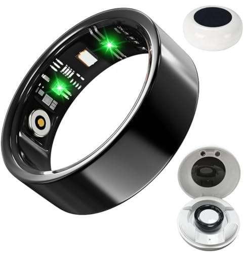 Fitness Smart Ring für Männer Frauen mit Schlaf, Herzfrequenz, Blutdruck, Sauerstoff-Monitor, wasserdicht, Aktivitätstracker, Schrittzähler, Kalorien, Schrittzähler, Bluetooth, Gesundheitsring,