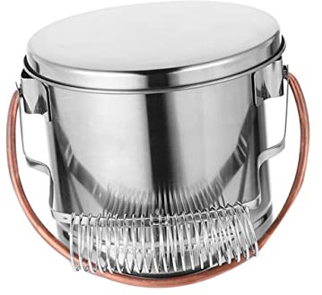 Stainless Steel Bucket with Lid, Paint Brush Cleaner Paintbrush Washer for Artist Paint Kettle Art Supplies Multifunctional Bucket