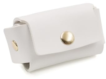 GreatRise Mini PU Leder Ringschatulle Hochzeit Ringschachtel Klein Ringträger Ringbox mit Haken Schmuck Organizer Tasche für Hunde Ringhalter Tragbare Reise Ring Schachtel Schmuckkästchen Milchweiß
