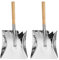sourcing map 2 pala per cenere da camino, in acciaio inox, da 45,7 cm, con manico in legno, per stufe a legna e carbone
