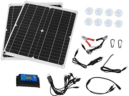 Operitacx Kit Paneles Solares Placas Solares Batería Energía Solar Exterior Fácil De Usar