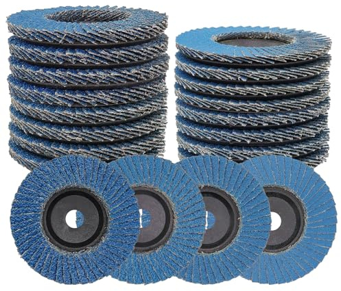 Lot de 16 disques à lamelles de 76 mm de diamètre - Grain 40/60/80/120 - Disque à ébarber 76 mm - Disques abrasifs pour meuleuse d'angle, disques à lamelles pour métal, bois, acier