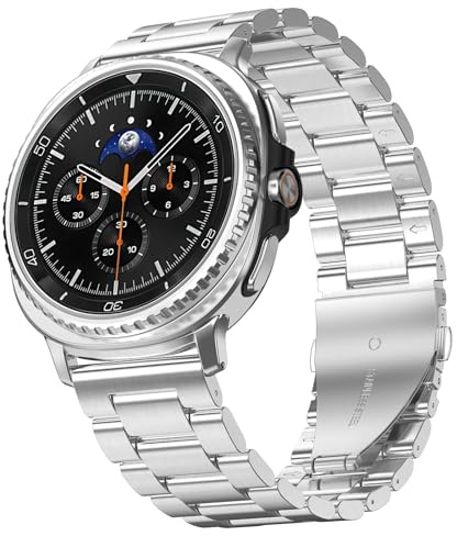 Bouixel Metallarmband kompatibel mit Samsung Galaxy Watch 8 Armband 40mm 44mm/Classic 46mm Herren Frauen, Metall Edelstahl Ersatzband für Galaxy Watch 8 (2025)
