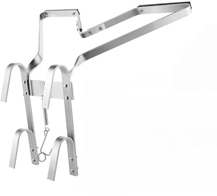 V-förmiger Leiter-Stabilisator, Wandabstandshalter für alle Leitern, Leichtbau-Aluminium (Silber), Werkzeuglos Montage, Dach & Dachrinnen Reinigung, 150 kg Tragkraft, Inkl. Rutschfester Gummifüße
