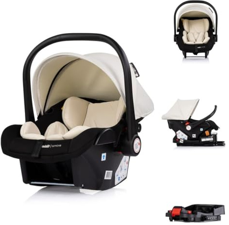 Chipolino Set Babyschale Isofix-Basisstation Amore i-Size Gruppe 0+ (0-13 kg) beige-schwarz