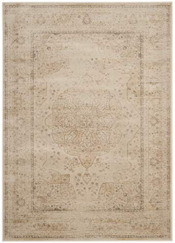 SAFAVIEH Traditionell Teppich für Wohnzimmer, Esszimmer, Schlafzimmer - Vintage Collection, Kurzer Flor, Creme, 122 X 170 cm