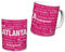 Sweet Gisele | City of Atlanta Tasse | Keramik-Kaffeetasse | Georgia Pride | gedrucktes Text | Sehenswürdigkeiten in der Gegend | niedliche rosa und weiße Details | tolles Geschenk | 30 ml