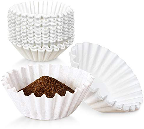 FMP Brands [500 Pack] Coffee Filters 12 Cups Size - White Decanter Style Brewer - Large Disposable Eco-Friendly Commercial Paper Basket for Home, Cafes, Restaurants, Offices Use