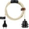 Hoopzi - Fil électrique en Tissu de 4,5M pour Éclairer Partout Chez Vous - Douille Ampoule E27 avec Interrupteur - Créez Votre Suspension Luminaire, Baladeuse, Lampe Suspendue - Bala Blanc Coton