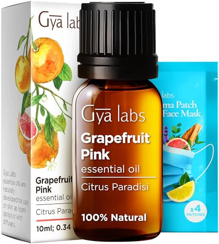 Gya Labs ätherisches Grapefruitöl für Diffusor, Aromatherapie – natürliches ätherisches Grapefruitöl für die Haut – ätherisches Grapefruitöl für Haare, Aromatherapie, Hautgesundheit (10 ml)