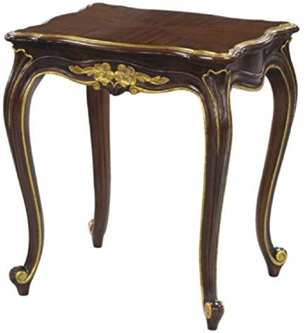 Casa Padrino Luxus Barock Beistelltisch Dunkelbraun/Gold 58 x 48 x H. 66 cm - Luxus Qualität