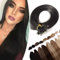 16 Keratin Pre Bonded Human Hair Extensions [0.5g*200 Strands] Nail U Tip 100% Remy Real Invisible Straight (#1 Jet Black,100g)