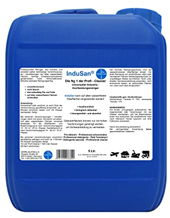 HERRLAN® InduSan Allzweckreiniger Konzentrat 5 Liter Neutral. | Industrie-Allzweckreiniger ohne Duftstoffe, kraftvoll gegen Schmutz und schonend zu Oberflächen.