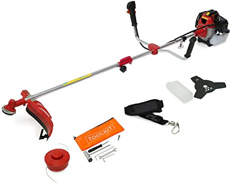 52cc Garden Multi Tool 2 in 1 Petrol 2-Stroke Grass Line Trimmer & Brushcutter Easy Start Recoil PowerKing Big Horn - 2 Years Warranty