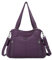 ZOCAI AngelKiss Handtasche Damen Schultertasche Multifunktionale Umhängetaschen Gewaschenes Veganes Leder Wasserdicht mit Reißver Schlusstaschen Reißverschlusstasche (Lila 3)