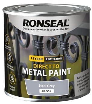 Ronseal Direct to Metal Paint Steel Grey Gloss 250ml