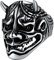 U7 Statement Ring Edelstahl Samurai Prajna Maske Ring Gotik Punk Japanische Dämon Ring Modeschmuck Street Style Accessoire für Männer Jungen(Ring Größe 54)