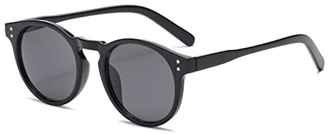 Long Keeper Vintage Round Sunglasses Mens Womens Clear Frame Classic Retro Circle Round Glasses Unisex UV400 Protection