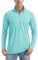 TACVASEN Sun Protection Shirt Men Sport Jogging T Shirt 1/4 Zip Long Sleeve Tops UV Protection Swimming T-Shirt Lake Blue