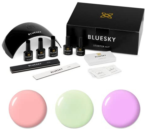 Bluesky Gel Polish Starter Kit - Pastel Neons With 24W UV LED Lamp Dryer, 3 x 10ml Polishes, Cleanser Wipes, Top and Base Coat, File and Buffer