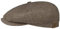 Stetson Hatteras Seide Schirmmütze Damen/Herren - Ballonmütze aus Seide - Flatcap mit Sonnenschutz UV 40+ - Schiebermütze mit Fischgratmuster - Schirmmütze Sommer/Winter braun-beige 60 cm