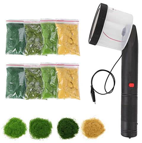 Mocoli Mini Galleggiante per Erba Statica, 8 Erba Mini Applicatore Quattro Colori Floccatrice Applicatore ABS con Impugnatura Antiscivolo Modellazione Paesaggio Sandtisc Modellierungshandwerkzeug