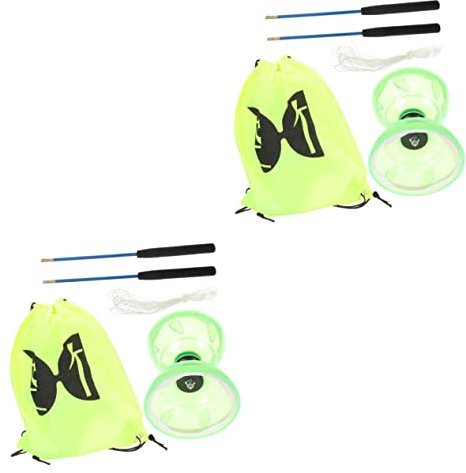 INOOMP 2 Sätze Diabolo-Set Fitness-diabolo Chinesisches Diabolo Yoyo Set Yoyos Diabolo-Spielzeug Zum Jonglieren Diabolo Jonglieren Diabolo Aus Kunststoff Kind Weiches Gummi Plastik Duncan