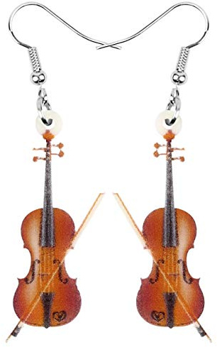 YAYAKO Acryl Bass Gitarre Ohrringe baumeln Statement Schmuck Violine Ohrringe für Frauen Mädchen Musik Geschenke Charms