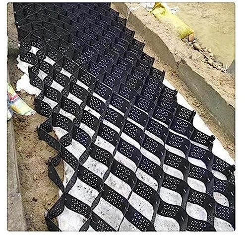 RENLXFI Stabilisateur de Gravier Grille de Gravier de Jardin Stabilisateur d'allée, Géogrille de 2 Pouces de Haut pour Sol calcaire concassé, Facile à Installer(5x6m (16.4x19.7ft))