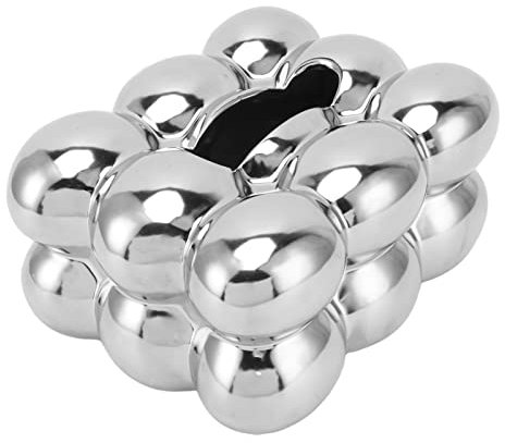 Miokycl Galvanisierte Keramik-Taschentuchbox, Etui-Halter, Dekorative, Elegante Kosmetiktuch-Servietten-Spenderbox (Galvanisieren von Silber)