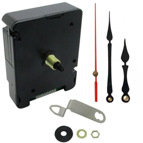 Silent Battery Operated Automic UK Radio Controlled Clock Movement Mechanism/Motor Quartz MSF Signal (1, 100mm Black Metal Hands)