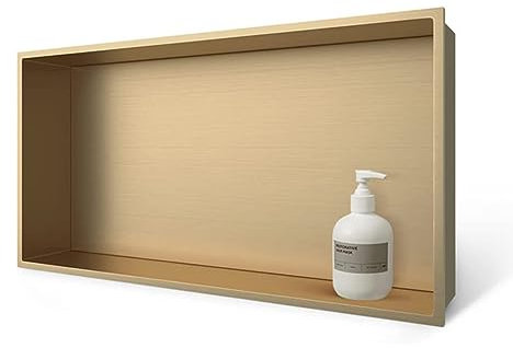 Badezimmer Dusche Nische, 304 Edelstahl Home Storage Embedded Nische Leicht Zu Reinigen wasserdichte Lagerung Für Shampoo/Toilette Lagerung 25.1X13.3In,Gold