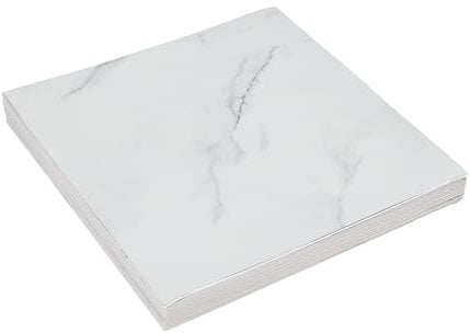 LUNICASHA 32 Pcs Floor Tiles, Self Adhesive Floor Tile, PVC Laminate Flooring, Glued Floor Tiles, Stick on Tiles Floor Stickers for Kitchen Living Room and Bathroom, 12*12, White