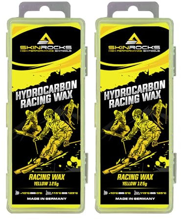 SkinRocks Hydrocarbon Racing Wachs Ski Langlauf Snowboard Profi Wax Gelb (250)