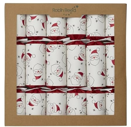 Robin Reed 6 x 12 inch Eco Crackers with recyclable Santa Game card contents