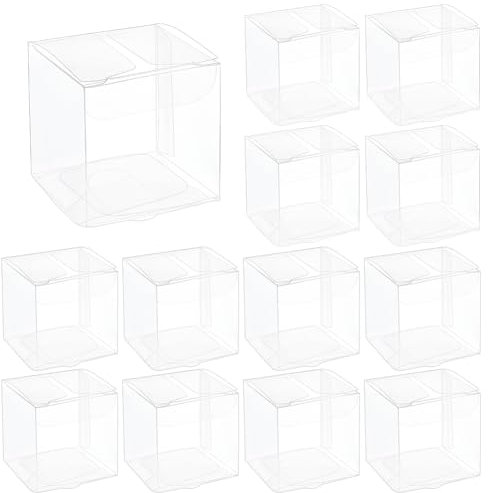 BENECREAT 120 Stück Durchsichtige Geschenkbox Aus Kunststoff, 4x4x4 cm Geschenkverpackung Für Die Hochzeitsfeier, Geschenkverpackung Zum Valentinstag