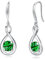 FANCIME Emerald Ohrringe Sterlingsilber 925 Hängend Zierlich Infinity Grüner Edelstein Mai Geburtsstein Baumelnde Ohrringe Feiner Schmuck Geburtstag Geschenke für Frauen Damen Mama
