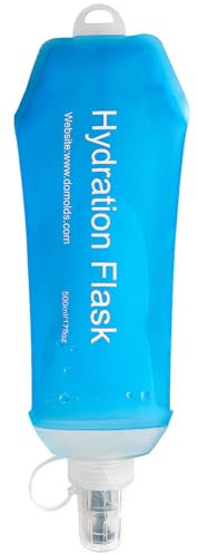 ZESION Blaue weiche Thermosflasche, TPU, faltbar, für Trinkrucksäcke/Laufwesten, Laufen, Wandern, Radfahren, Faltflasche, 500 ml
