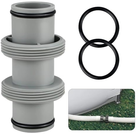 Zinueen Raccord de tuyau de piscine 38 mm, raccord de tuyau de pompe à filtre, kit adaptateur pour tuyau de piscine I n t e x Bestway Coleman (1,5 à 1,5 - 2 têtes)