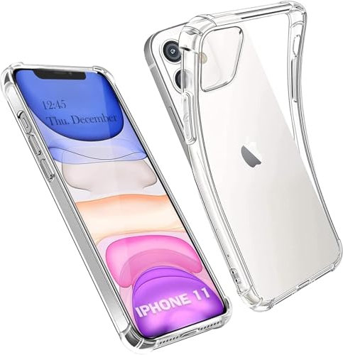 Captor Cover iPhone 11 Trasparente TPU Morbido, Silicone Flessibile, Antiurto, Shockproof, Paraurti, Assorbimento Urti, Protezione Totale, Anti Ingiallimento Resistente iPhone 11 Cover