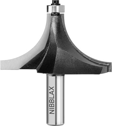 NIBBLAX Radius 1-1/16 Round Over Router Bits with 1/2 Shank Roundover Router Bit Edging Router Bit Set Corner Rounding Edge Forming Bit