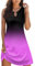 Damen Kleid Party Kurz Damen Plus Size Vintage Bohemian Daily Sommer Casual ärmelloses Pulloverkleid Print Hollow Out O Neck Sommerkleid Cover Up Strand Minikleid Kleider Langarm Damen (A1-Purple, S)