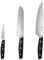 MasterChef Chef Knife Set of 3 Professional Quality Kitchen Knives (Chef, Santoku & Paring) for Precision Home Cooking, High Carbon Stainless Steel Blades & Triple Riveted Handles